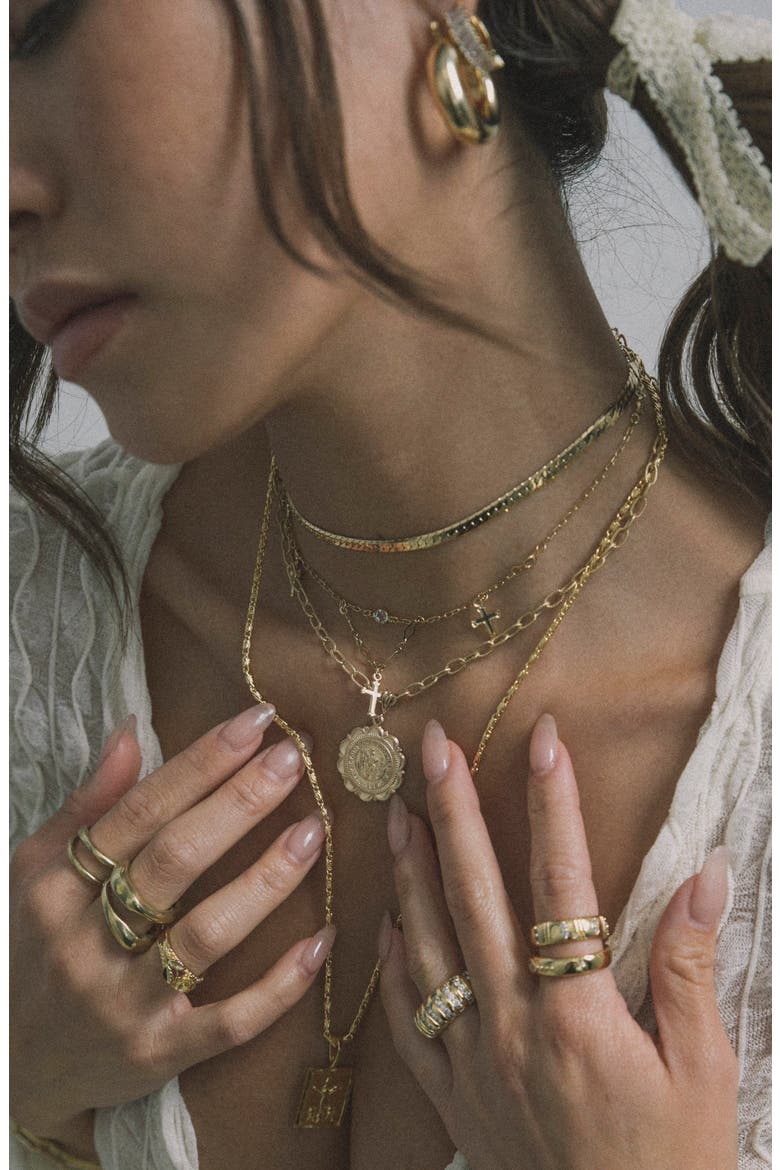 Trinity Cross Choker, Alternate, color, GOLD