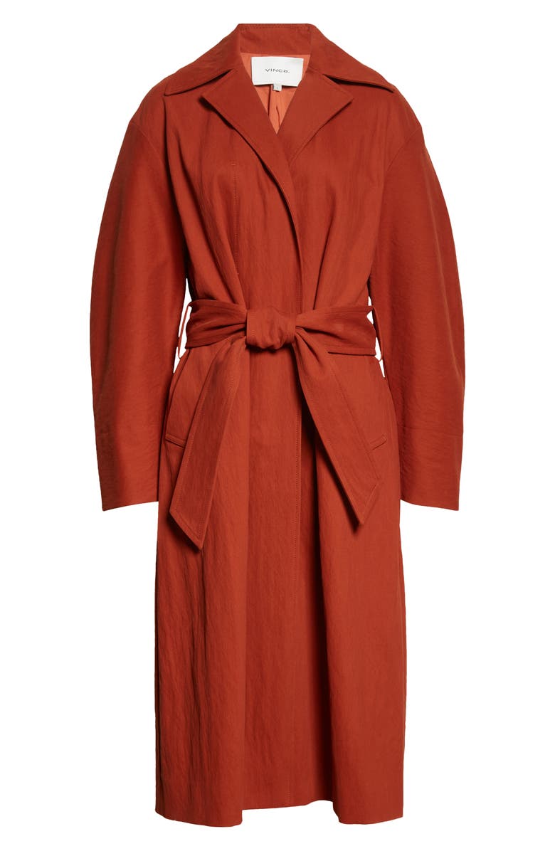 Vince Cotton Blend Belted Coat, Alternate, color, 
