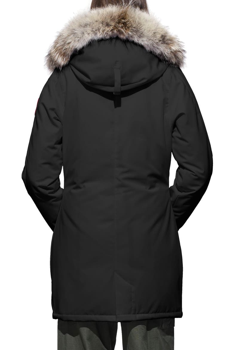Victoria Fusion Fit Down Parka with Genuine Coyote Fur Trim, Alternate, color, BLACK