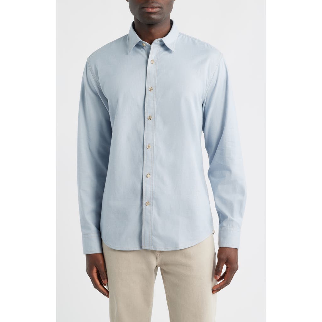 James Campbell Cana Trim Fit Cotton Button-up Shirt In Blue