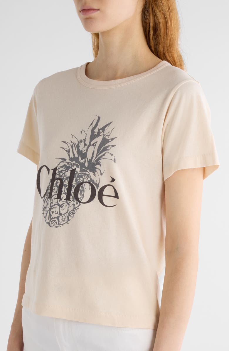 Chloé Pineapple Logo Cotton Jesrey Graphic T-Shirt, Alternate, color, 