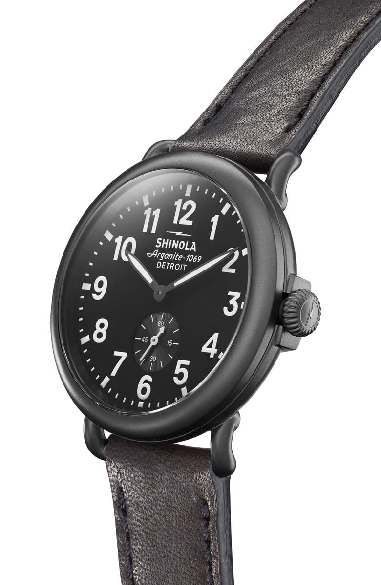 Shinola The Runwell Leather Strap Watch, 41mm, Alternate, color,