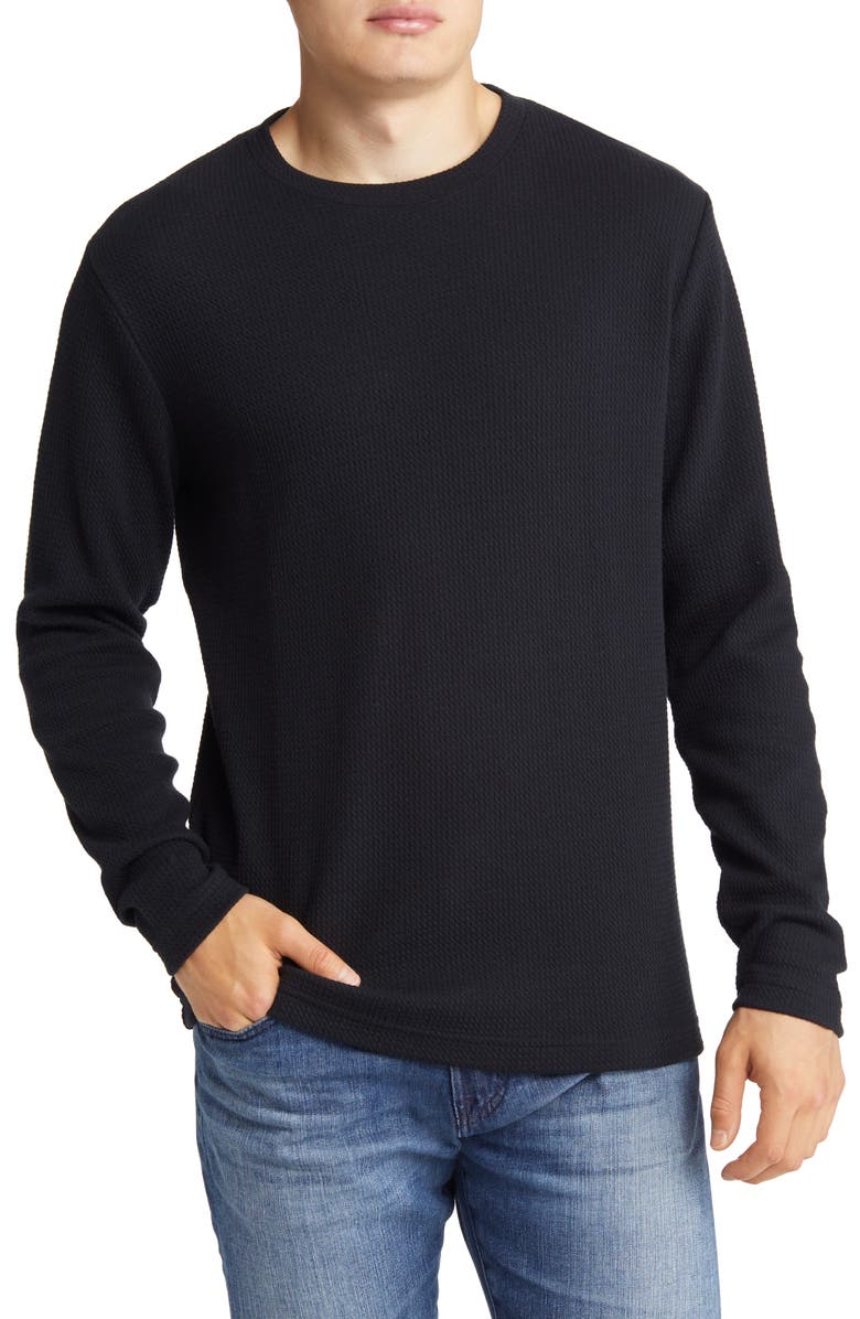TravisMathew Cloud Waffle Crewneck Tee, Main, color, Black