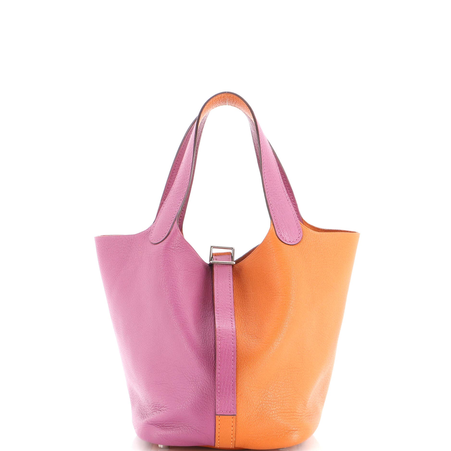 Casaque Picotin Lock Bag Clemence PM, Main, color, Orange