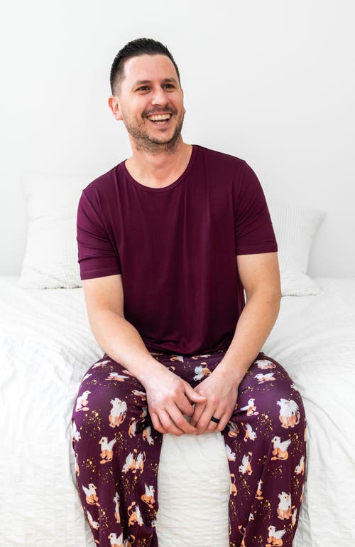 Laree + Co Griffin Adult Lounge Top In Burgundy