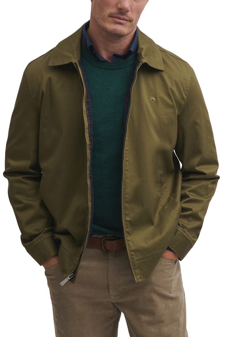 Stretch Cotton Bomber Jacket, Main, color, BURNT OLIVE