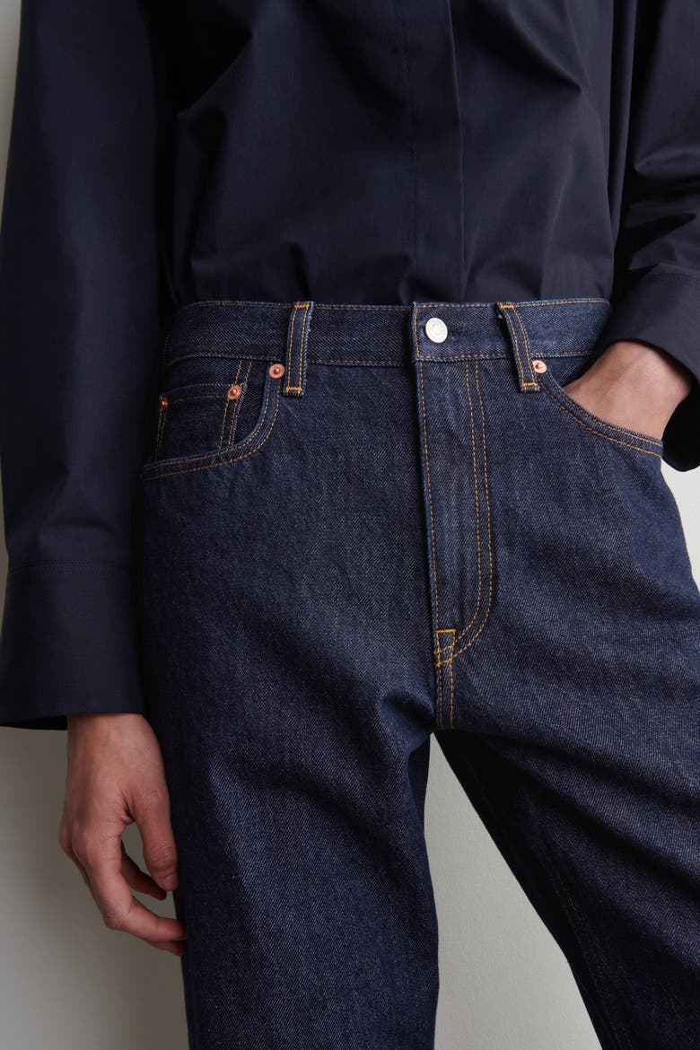 Chord Straight-Leg Jeans, Alternate, color, DARK INDIGO