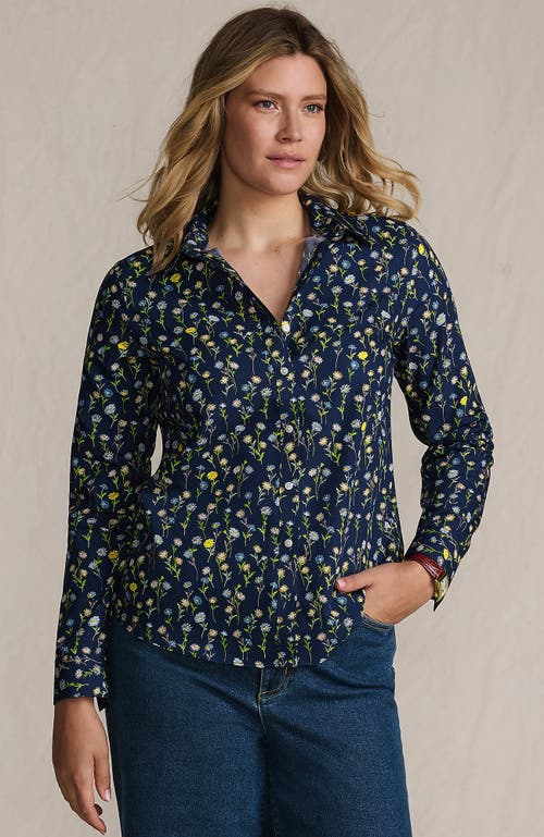 Lands' End No Iron Supima Cotton Long Sleeve Shirt In Blue