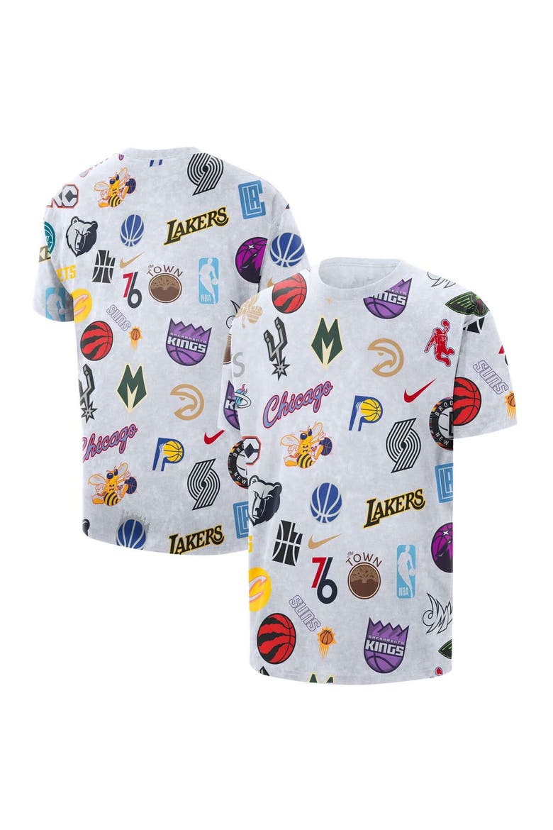 Unisex Nike  White NBA 2025/26 City Edition Remix All Over Print T-Shirt, Main, color, White