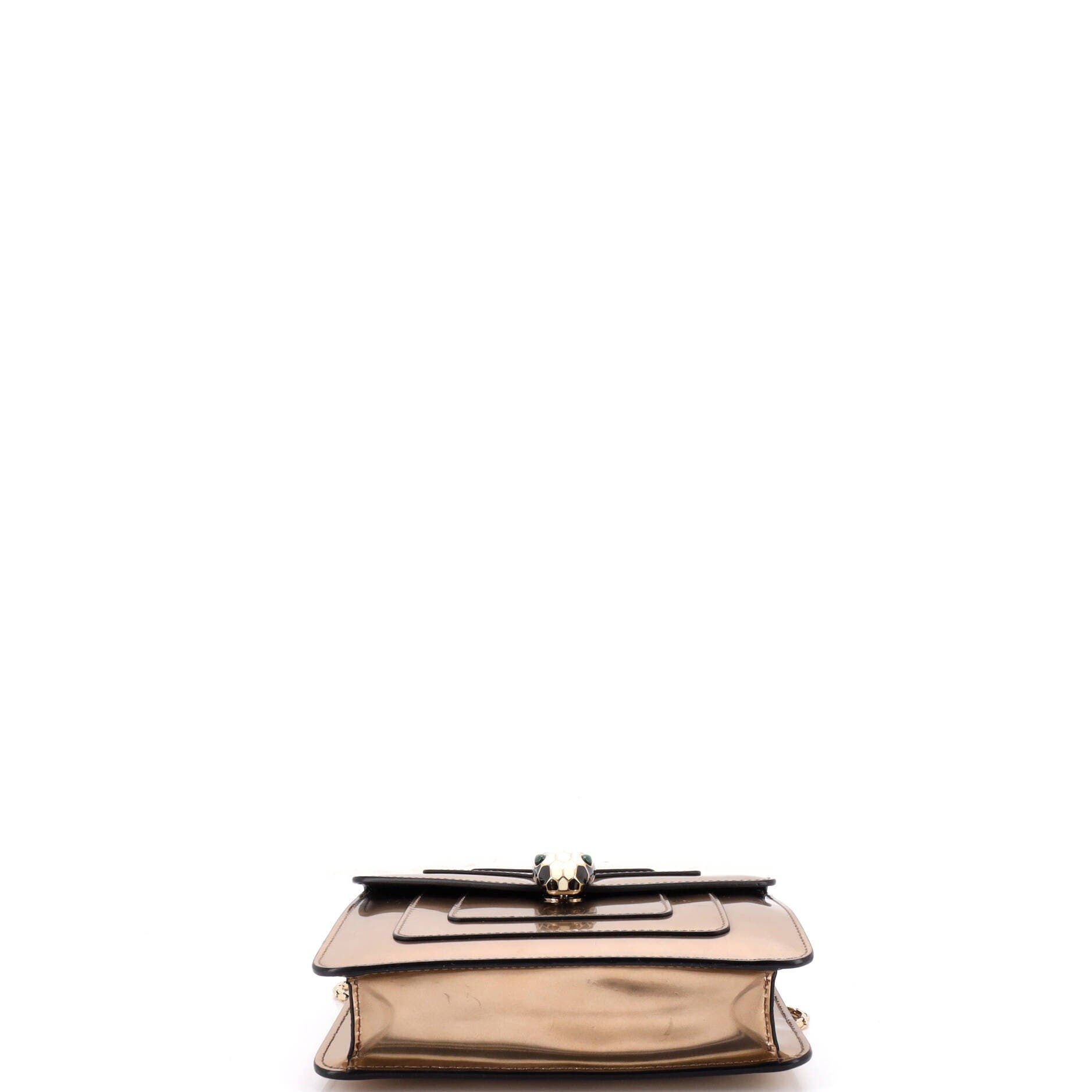Serpenti Forever Square Shoulder Bag Metallic Leather Small, Alternate, color, Metallic Gold