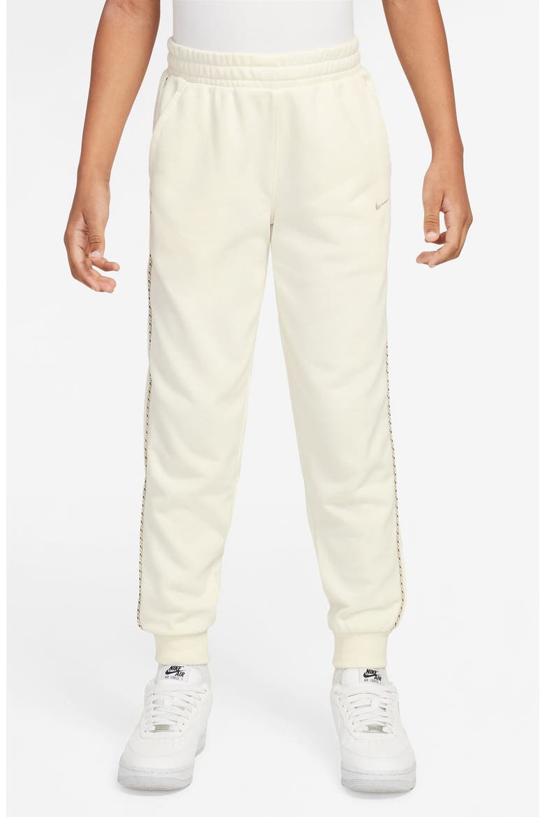Kids' Sportswear Club Fleece Contrast Trim Joggers, Main, color, SOFT PEARL/ OREWOOD BROWN