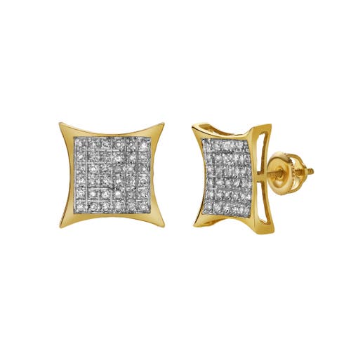 Luvmyjewelry Arrebatador 10k Yellow Gold Diamond Unisex Earrings In 10k Yellow Gold