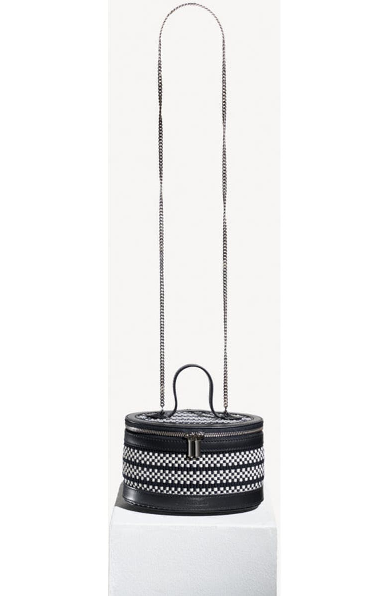 Amambaih Trousse a maquillage Mini Vanity Cross Body Bag, Alternate, color, Ivory Black