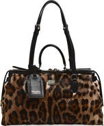 Dolce&Gabbana Rumble Leopard Print Genuine Calf Hair Satchel