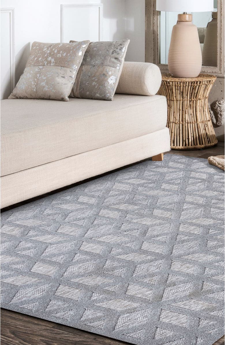 JONATHAN Y Talaia Neutral Geometric Indoor/Outdoor Area Rug, Alternate, color, Light Gray