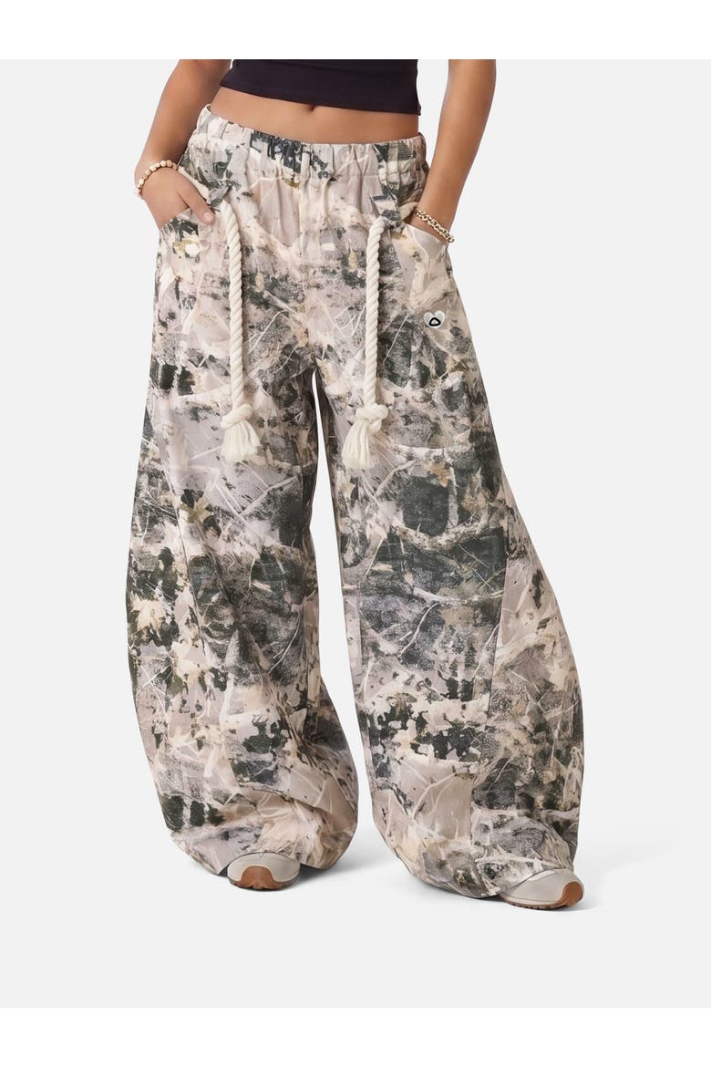 Camo Super Baggy Sweatpants, Main, color, Brown
