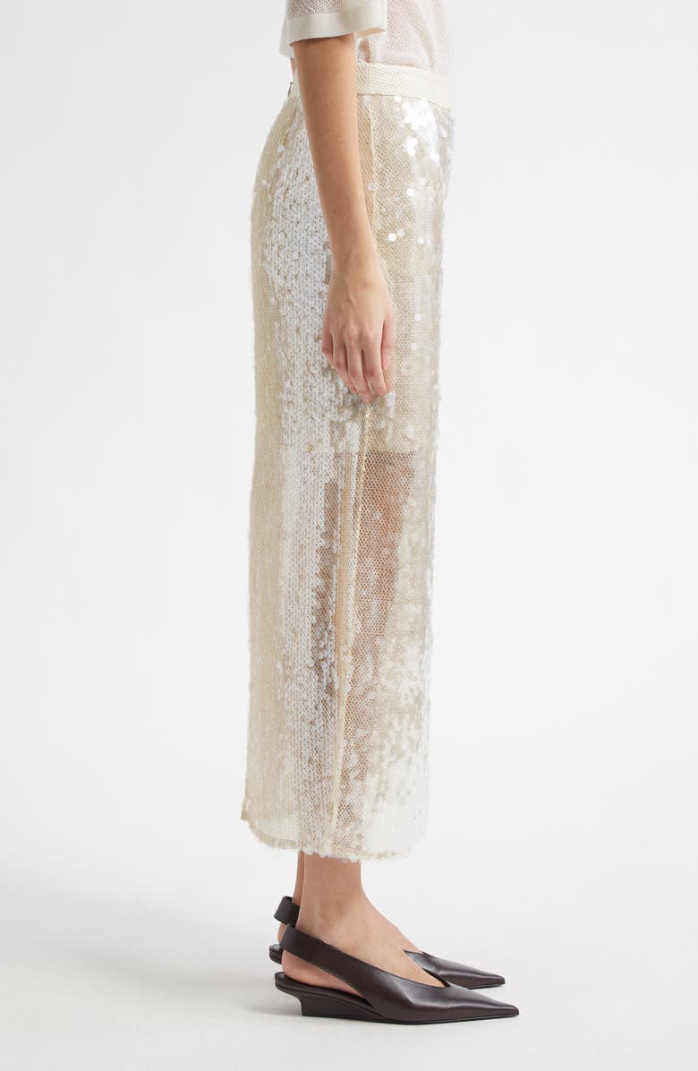 TWP Sylkie Sequin Semisheer Silk Skirt, Alternate, color,
