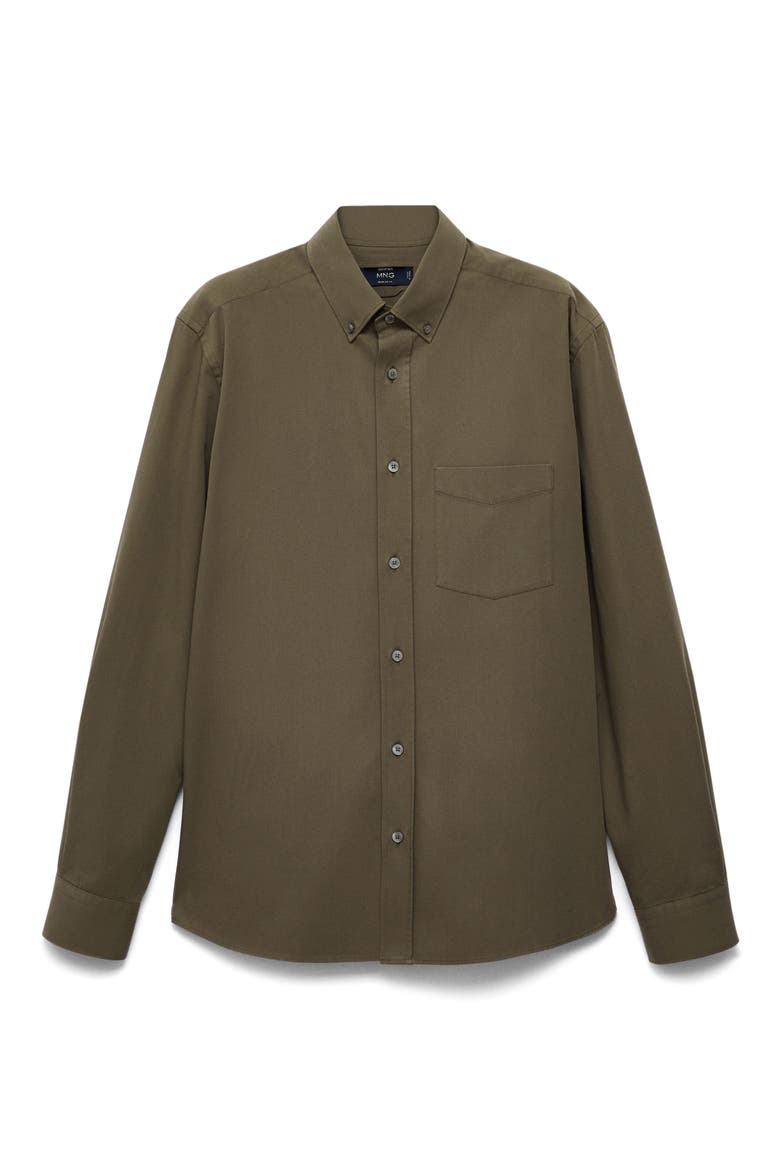 Regular Fit Button Down Shirt, Alternate, color, MEDIUM BROWN