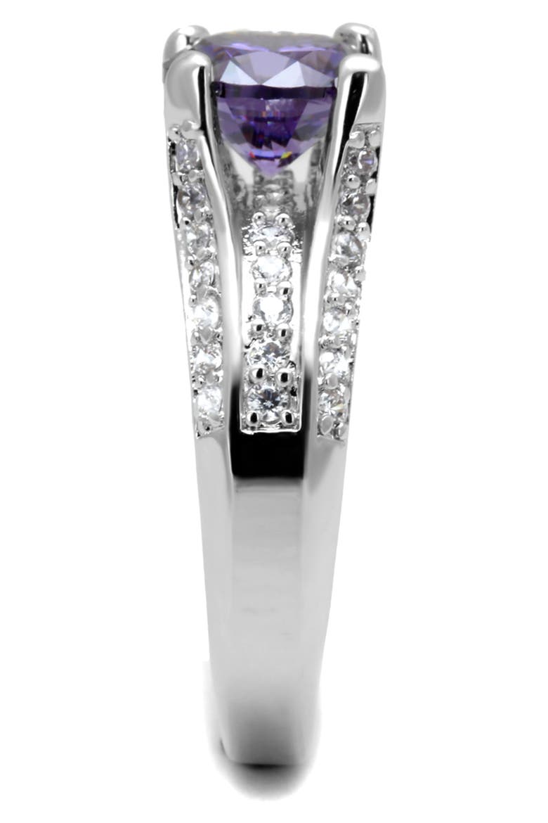 CZ Engagement Ring, Alternate, color, RHODIUM