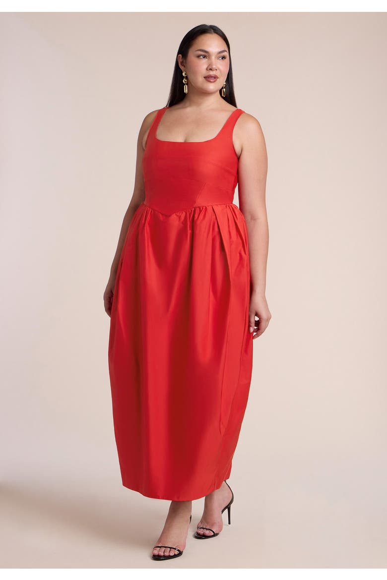 Pleated Tank Gown, Main, color, AURA ORANGE