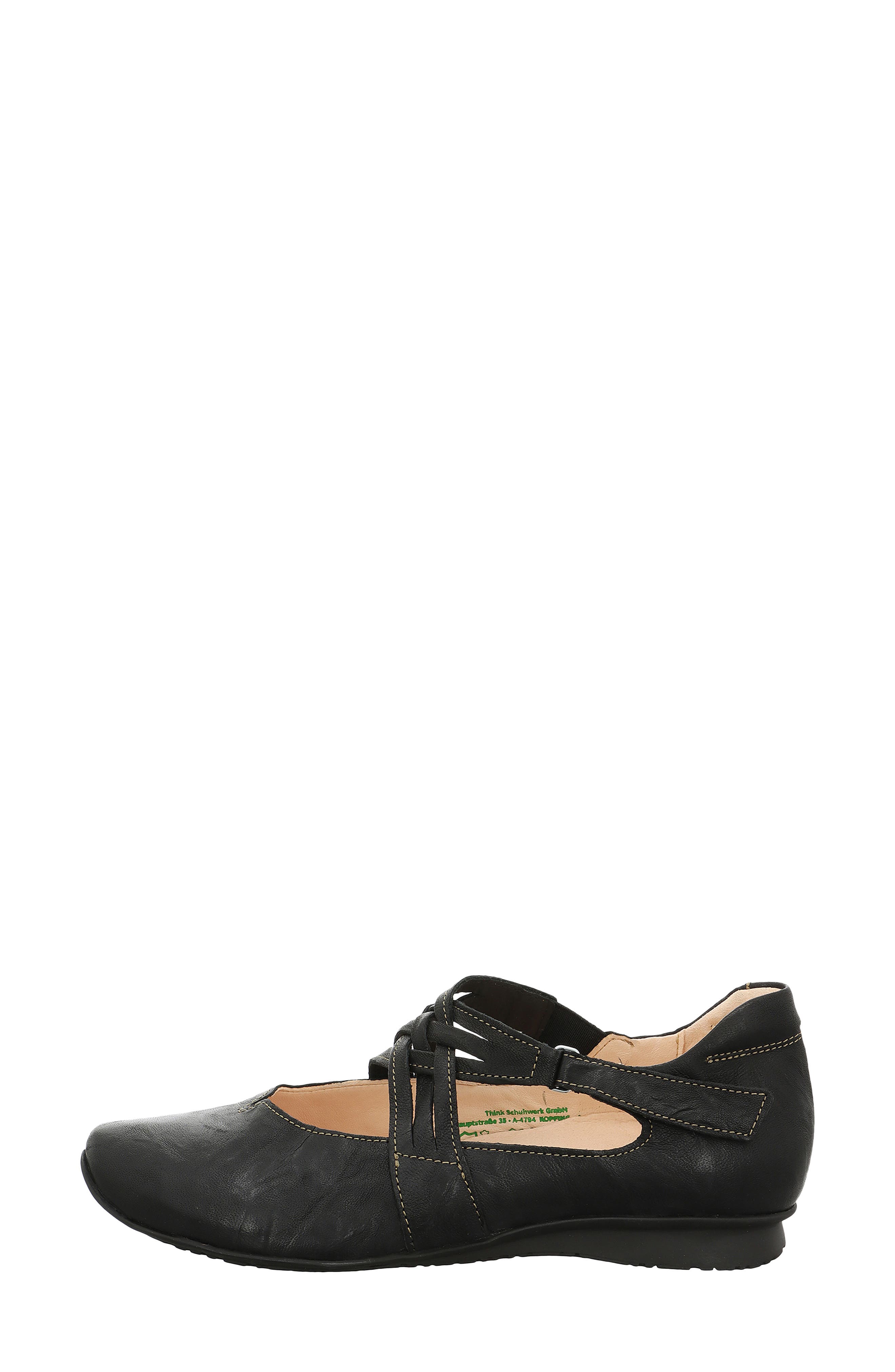 Think! Chilli Cross Strap Ballet Flat, Alternate, color, Black
