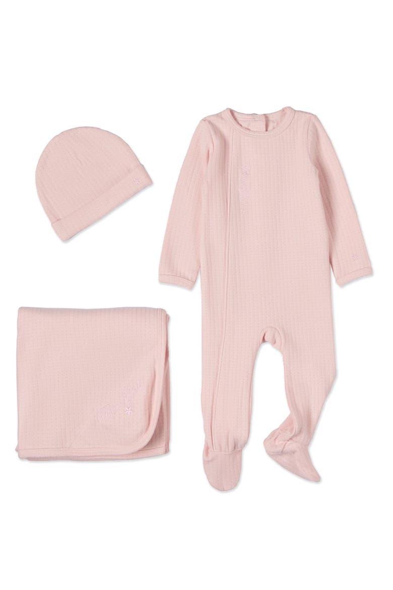 3 Piece Baby Cotton Rich Pointelle Footie Set, Main, color, Pink