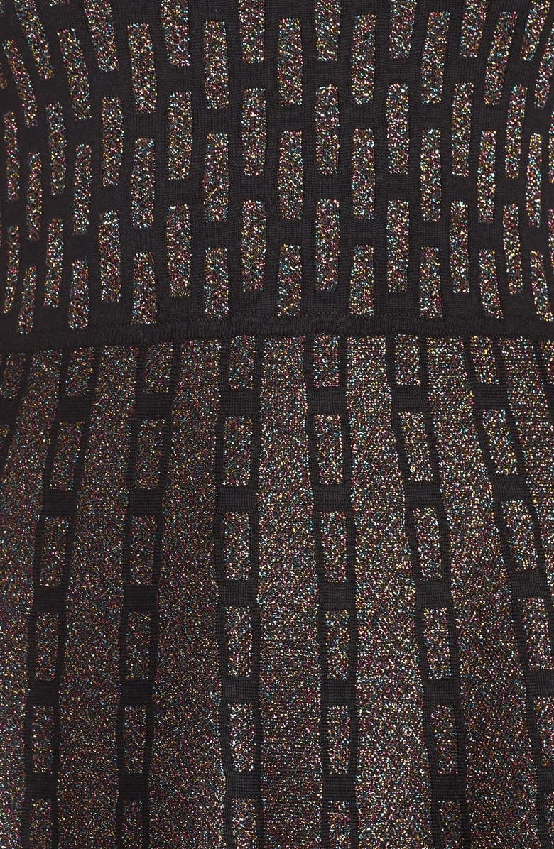 CeCe by Cynthia Steffe 'Sage' Metallic Fit & Flare Sweater Dress, Alternate, color,