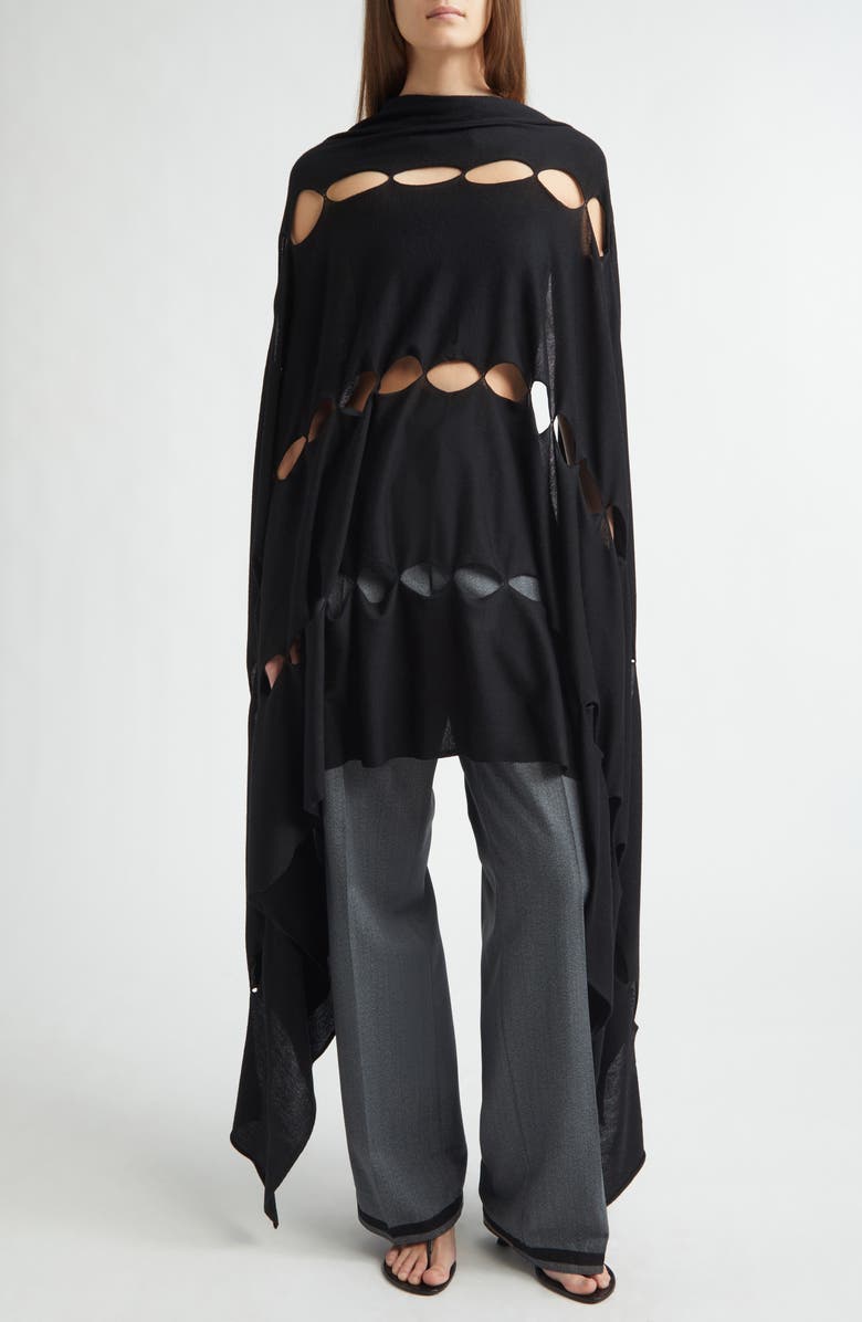 EMILY DAWN LONG River Wool Shawl, Alternate, color, Black