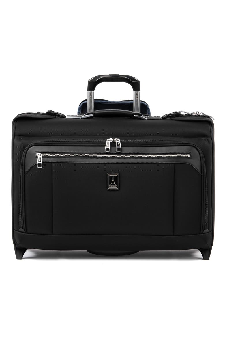 Platinum Elite 22" Carry On Rolling Garment Bag, Main, color, Shadow Black
