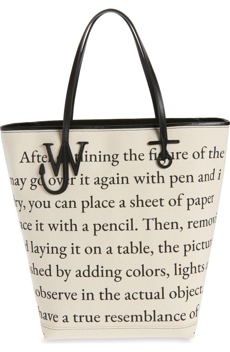 JW Anderson Tall Anchor Canvas Tote, Main, color,