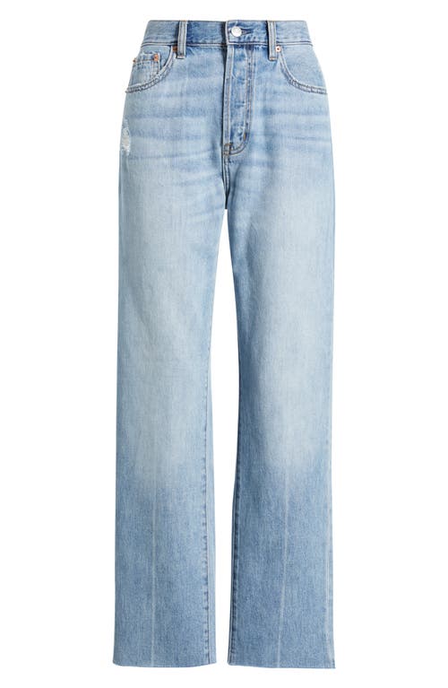 Pistola Cassie Raw Hem Super High Waist Straight Leg Jeans In Savvy Vintage