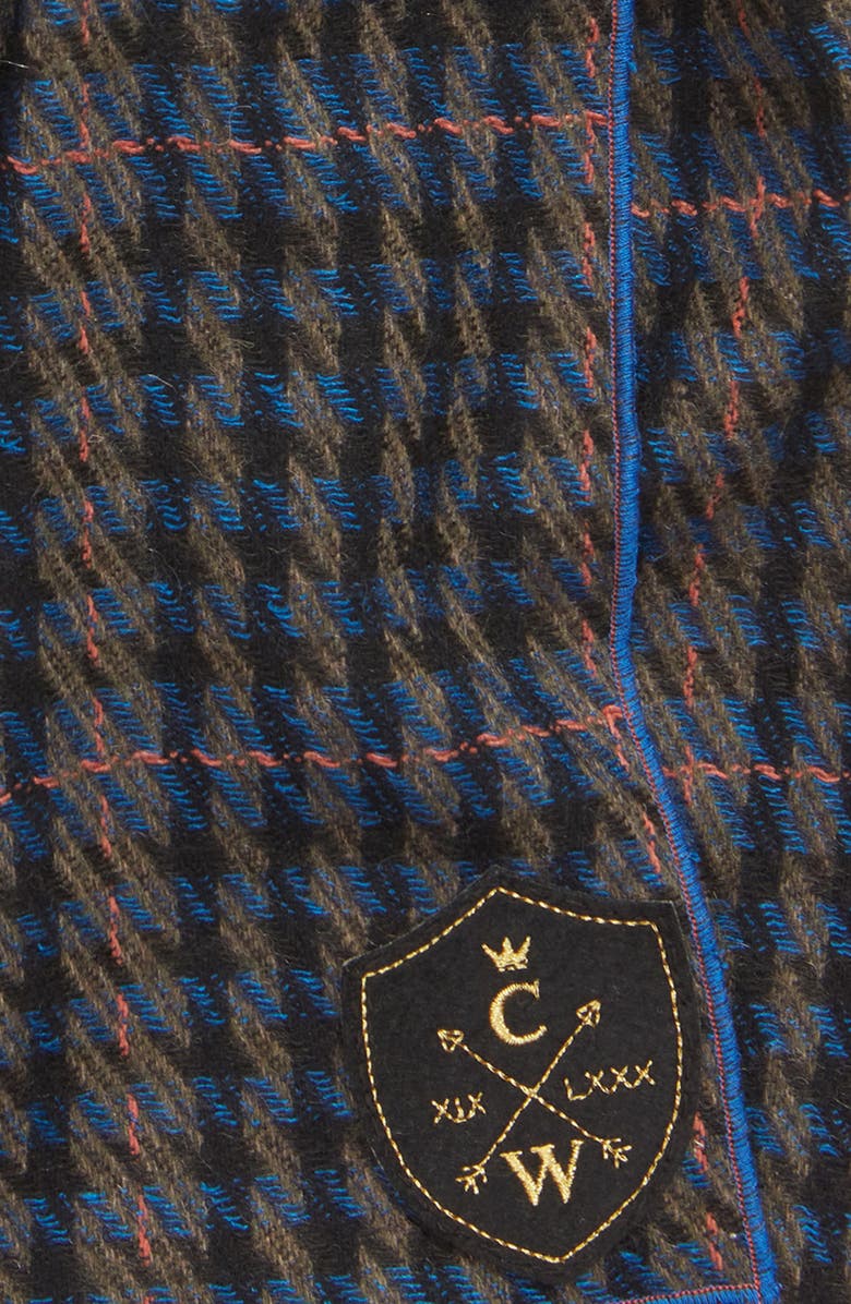 CLIFTON WILSON Houndstooth Windowpane Wool Scarf, Alternate, color,