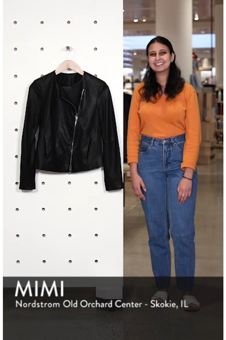 Zip Cross Front Leather Jacket video