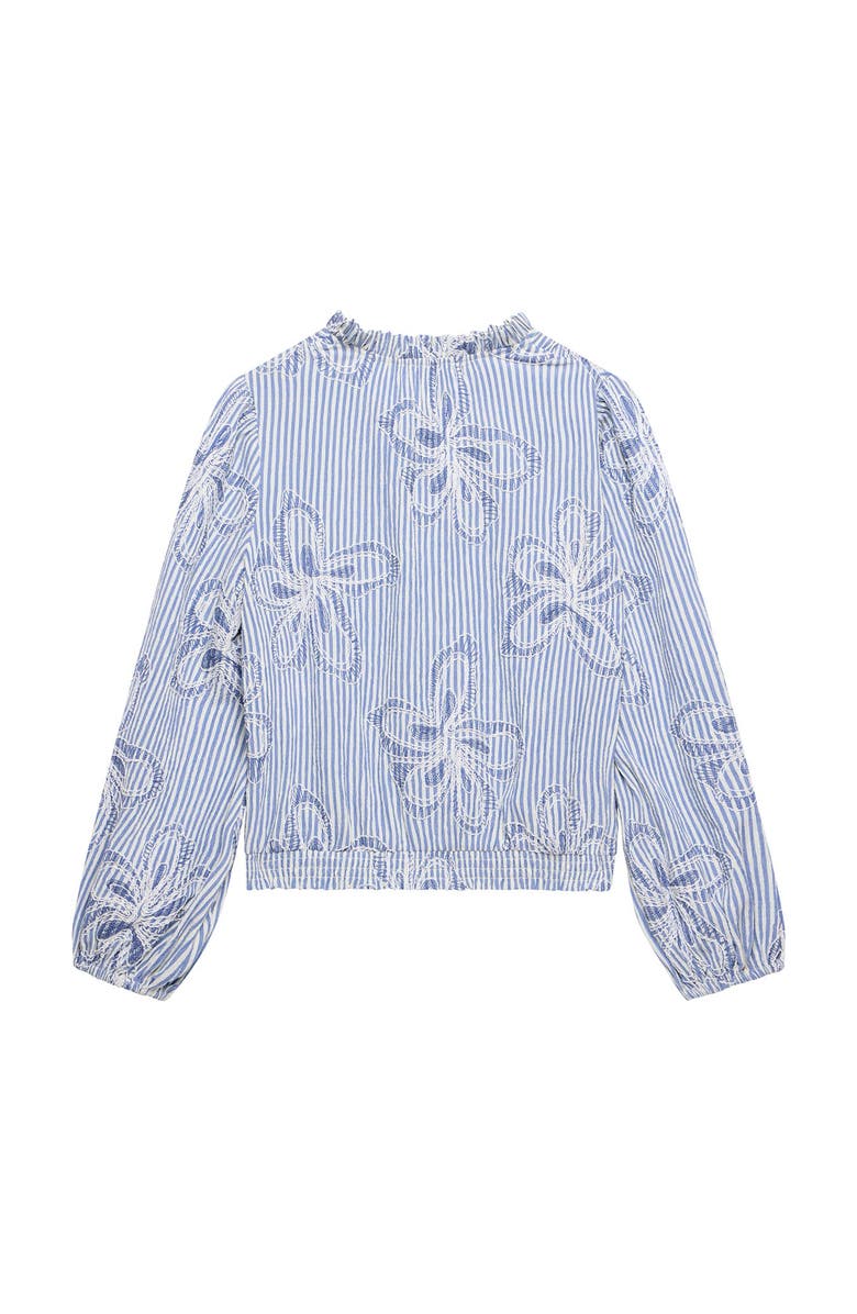 MINT VELVET Striped Embroidered Floral Blouse, Alternate, color, Blue