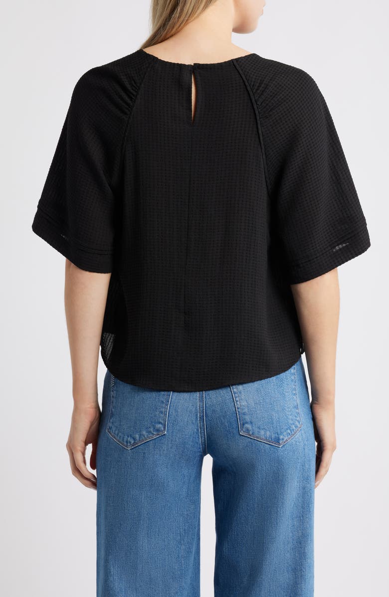 Wit & Wisdom Shirred Bell Sleeve Top, Alternate, color, Black