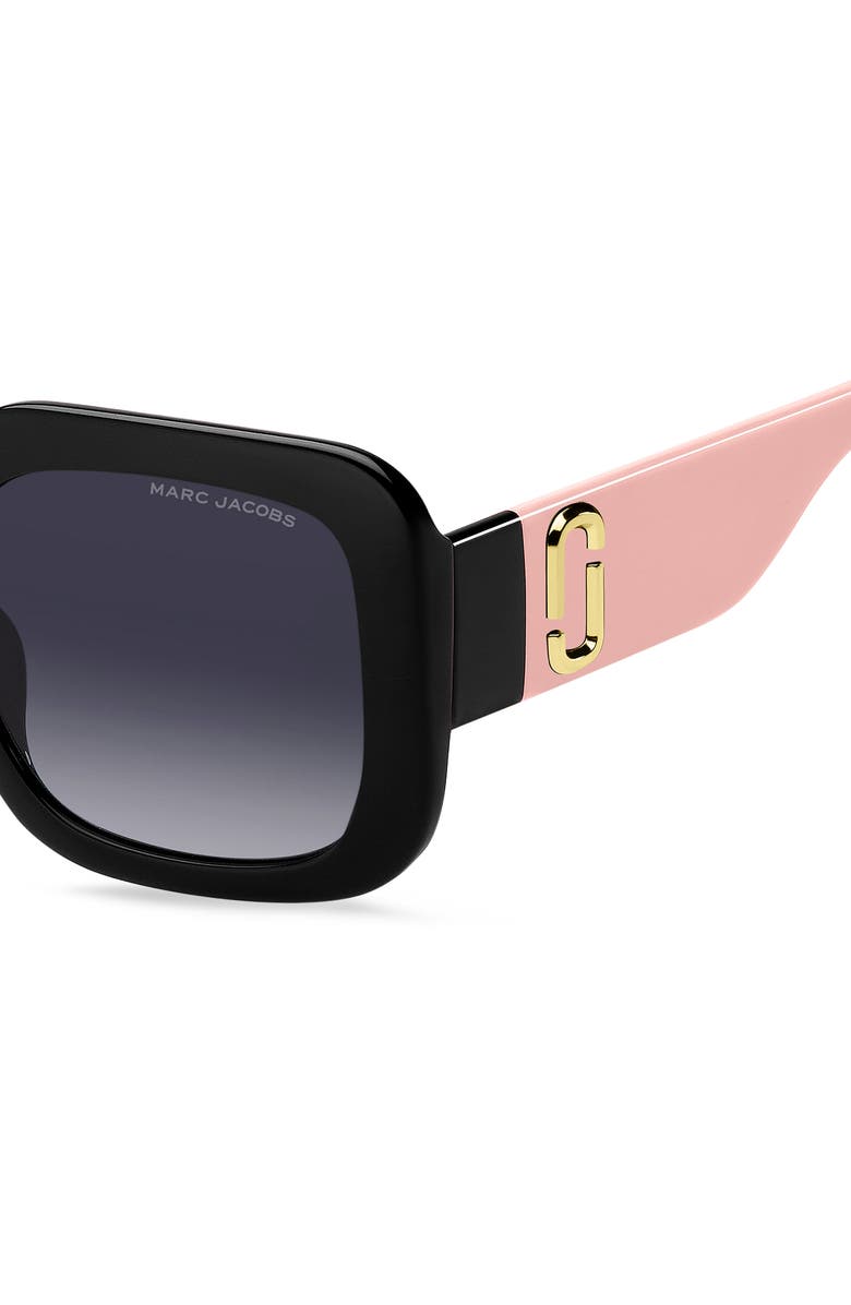 Marc Jacobs 53mm Gradient Square Sunglasses, Alternate, color, Black Pink/ Dark Grey Sf