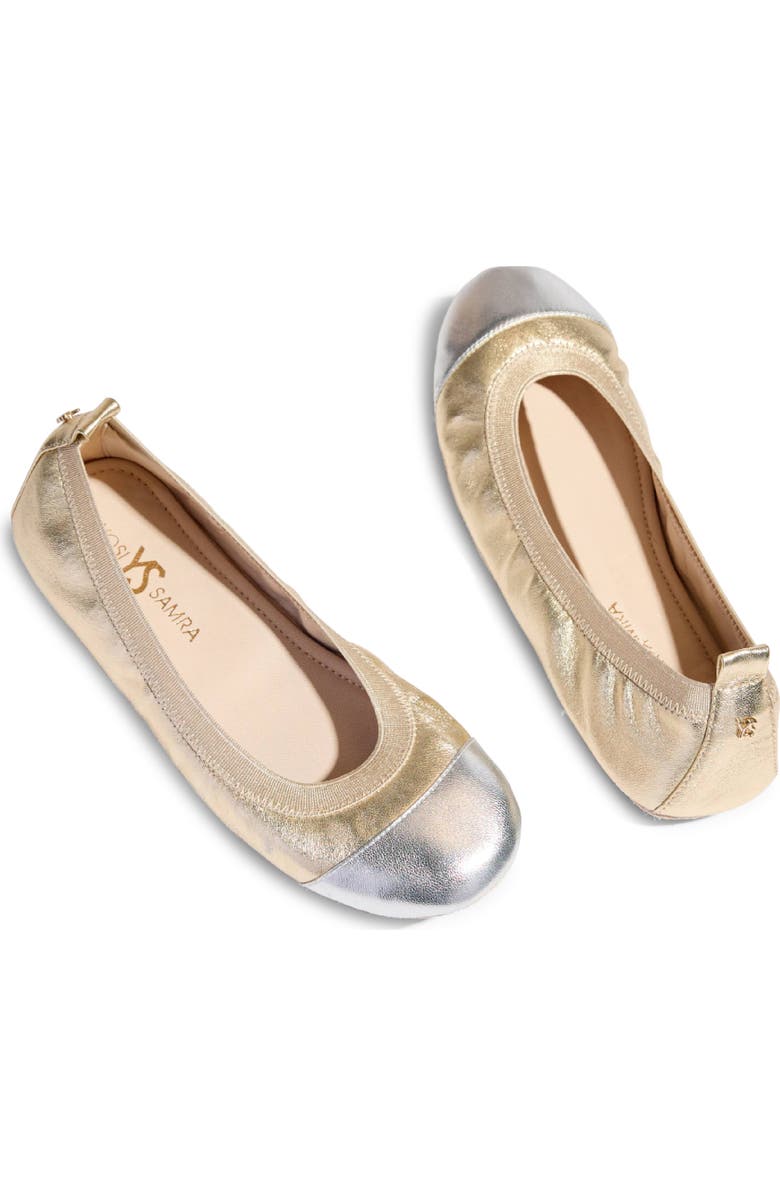 Yosi Samra Samantha Foldable Ballet Flat, Alternate, color, Gold