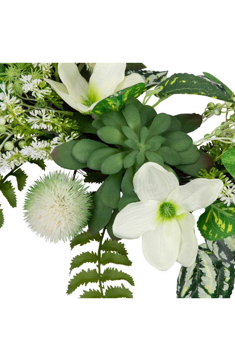 Northlight Hellebores and Ivy Artificial Spring Floral Wreath, 24-Inch, Alternate, color, Green