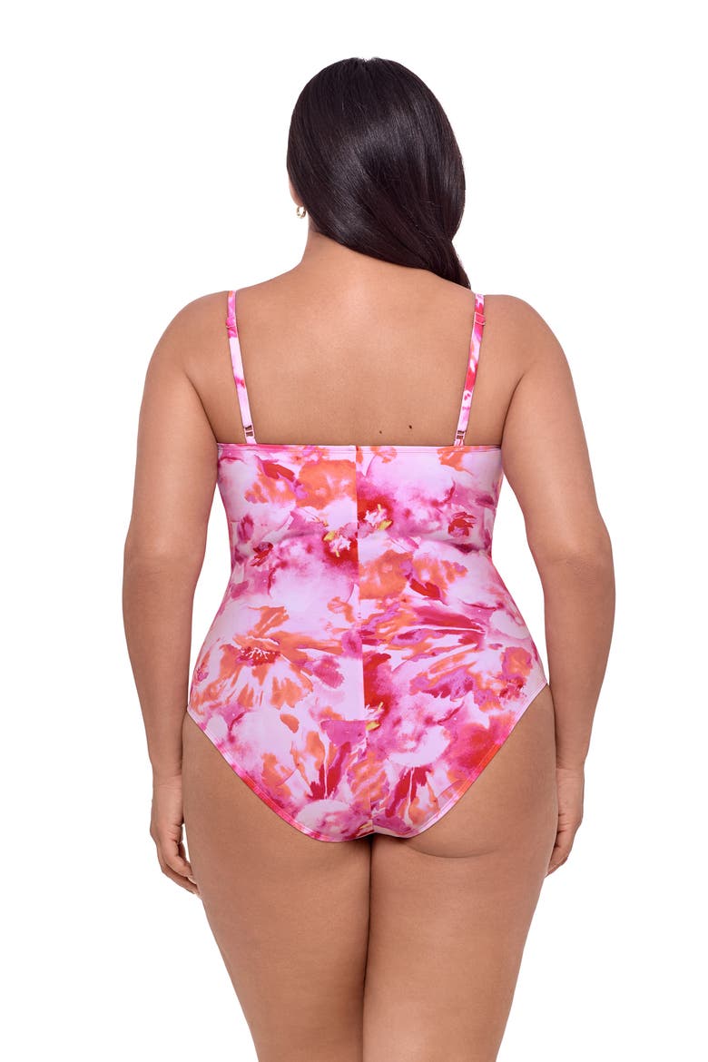 Smoothing and Sculpting Classic Shirred Front One-Piece Swimsuit, Alternate, color, Pink Riviera Floral