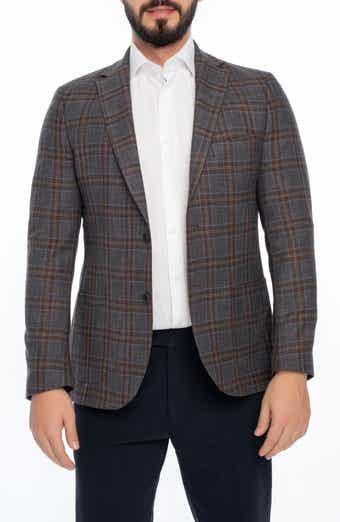 VELLAPAIS Plaid Sport Coat