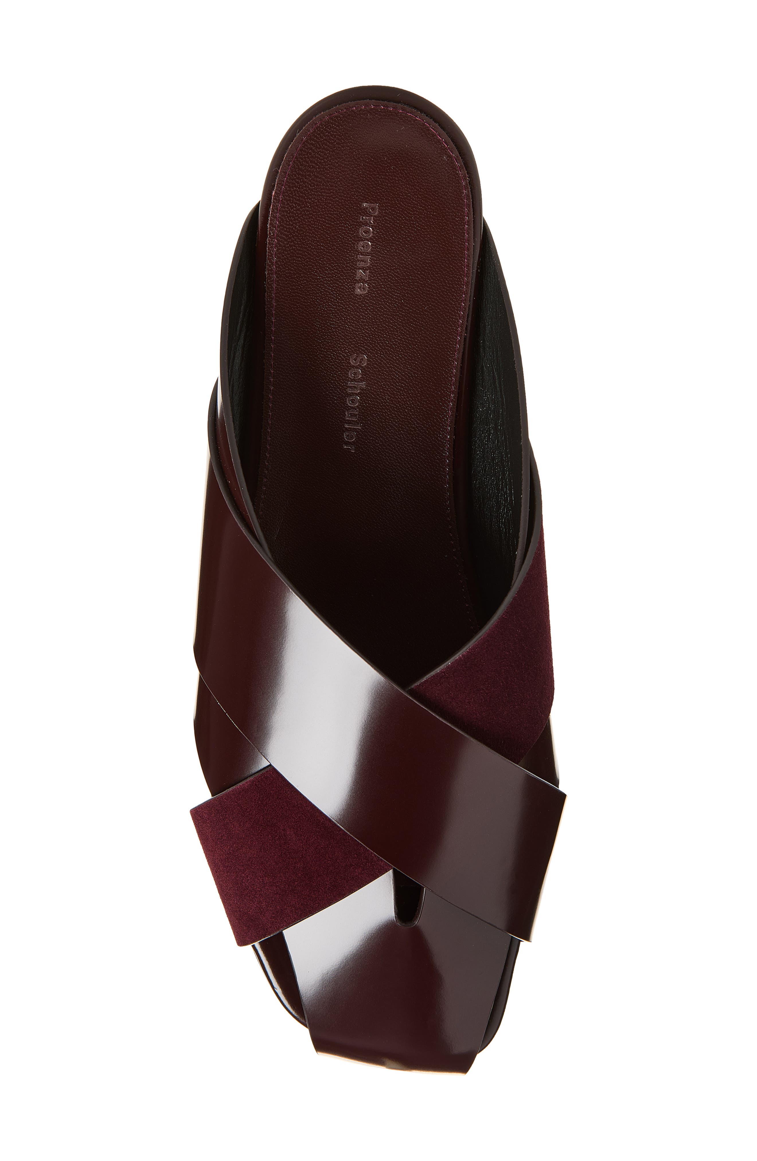 Slant Crossover Mule, Alternate, color, MERLOT