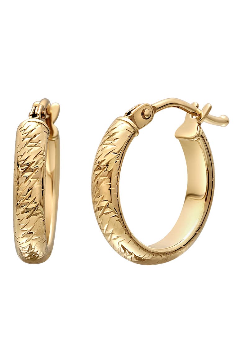 14K Gold Carved Hoop Earrings (Nordstrom Exclusive), Main, color, 14KY