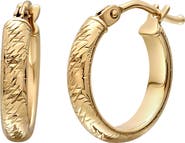 Bony Levy 14K Gold Carved Hoop Earrings