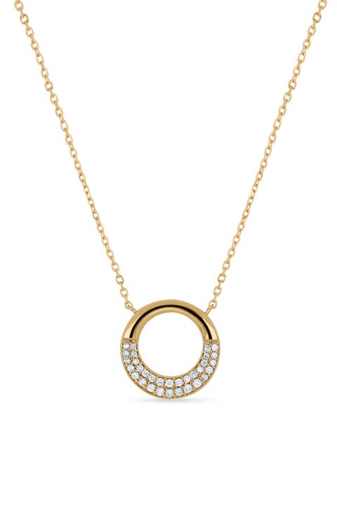 Icon 18k Gold Diamond Open Circle Pendant Necklace