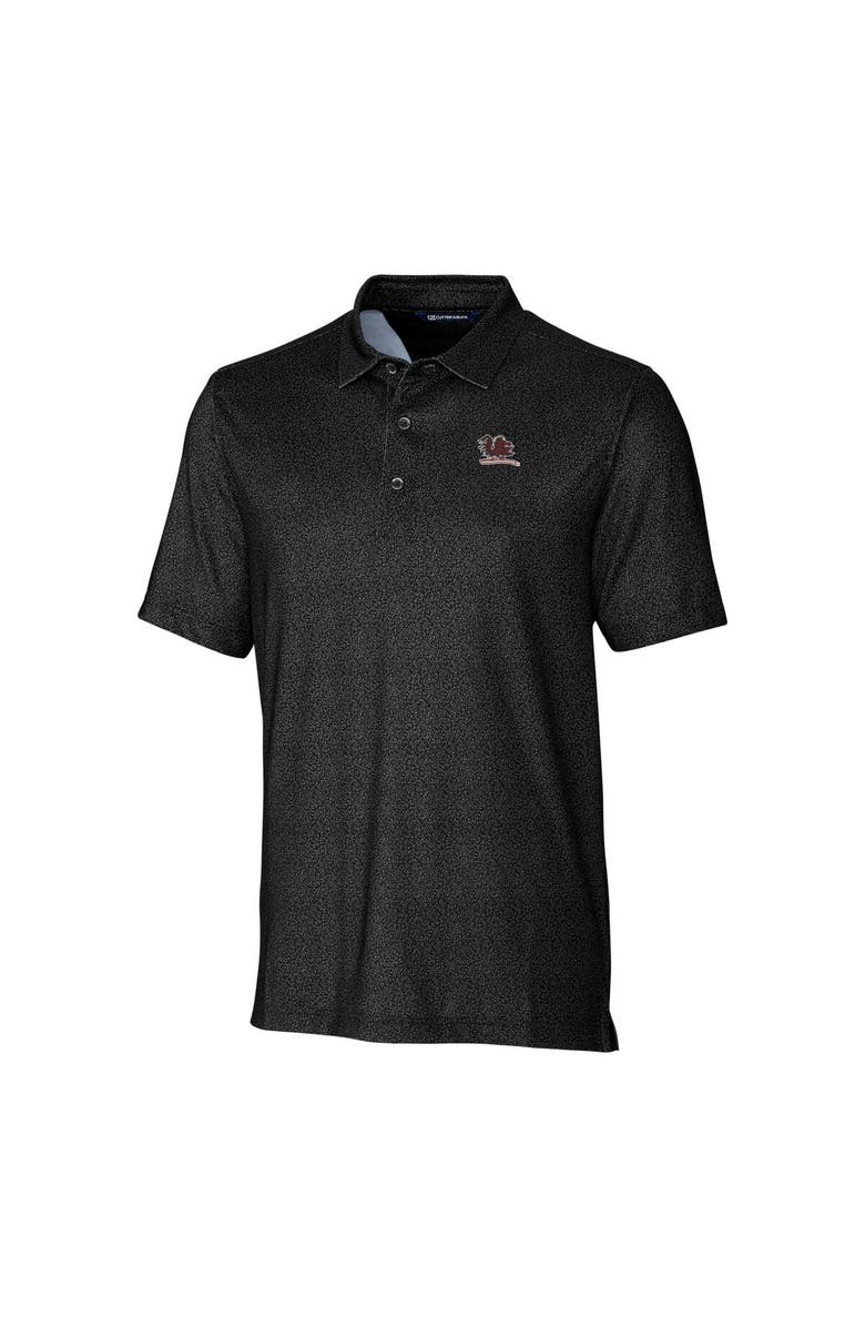 Cutter & Buck Men's Cutter & Buck  Black South Carolina Gamecocks Vault Pike Micro Floral Print Stretch Polo, Alternate, color, 