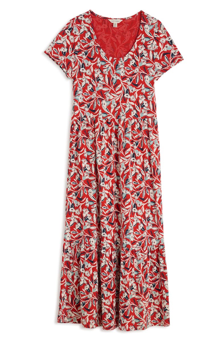 Seasalt Cornwall Tor View Tiered Maxi Dress, Alternate, color, St Eia Campions Tomato