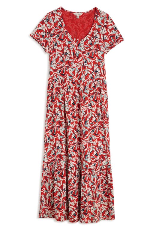 Shop Seasalt Cornwall Tor View Tiered Maxi Dress In St Eia Campions Tomato