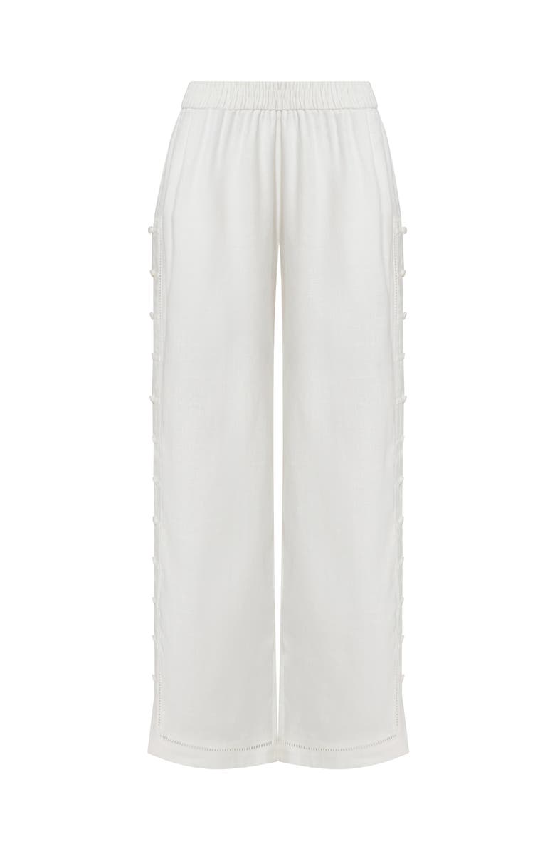 Malina Alessandra Button Detailed Trousers, Alternate, color, White