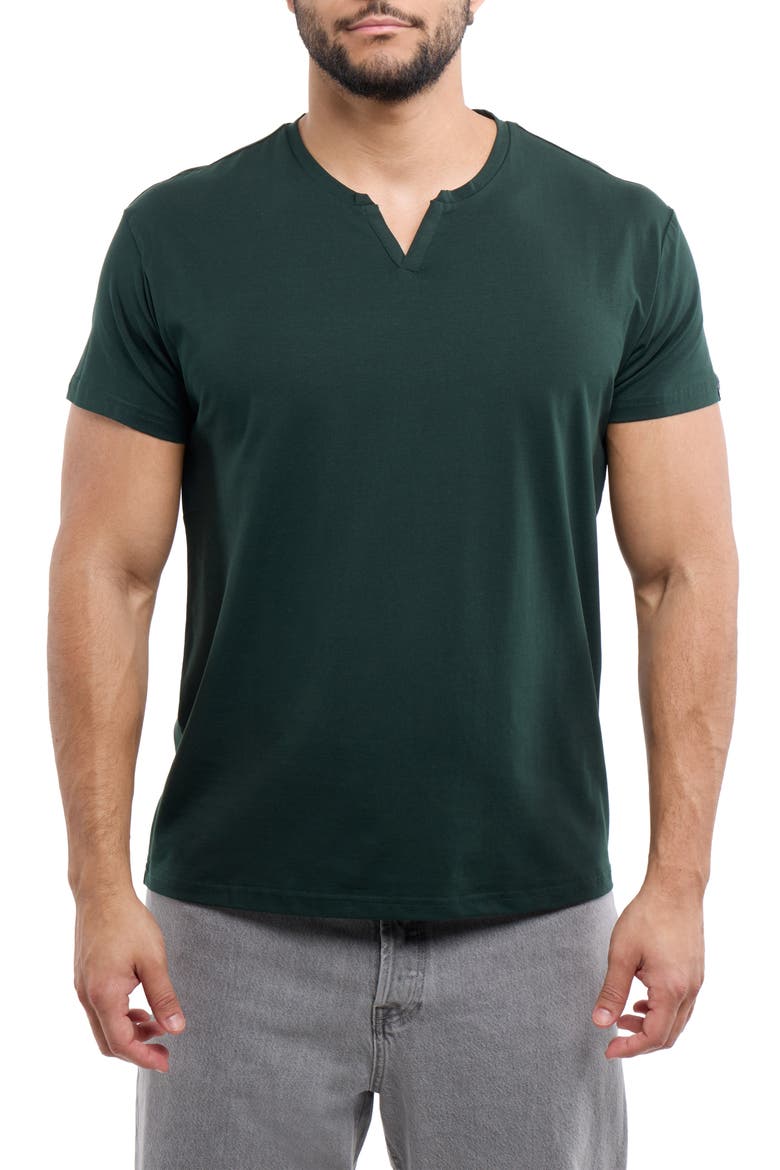 Split Neck T-Shirt, Main, color, HUNTER