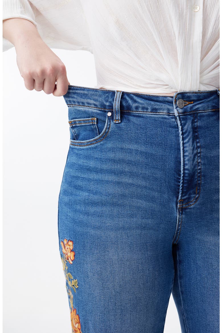 Embroidered High Waist Wide Leg Jeans, Alternate, color, SUNGETGLOW